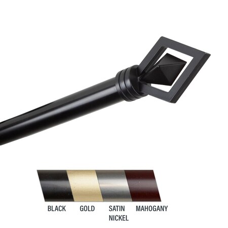 Central Design Lance 1 in. Curtain Rod; 66-120 in. - Black 100-69-662